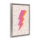 Stupell Industries Pink Dotted Lightning Bolt Framed Floater Canvas Wall Art Design by Nataly White